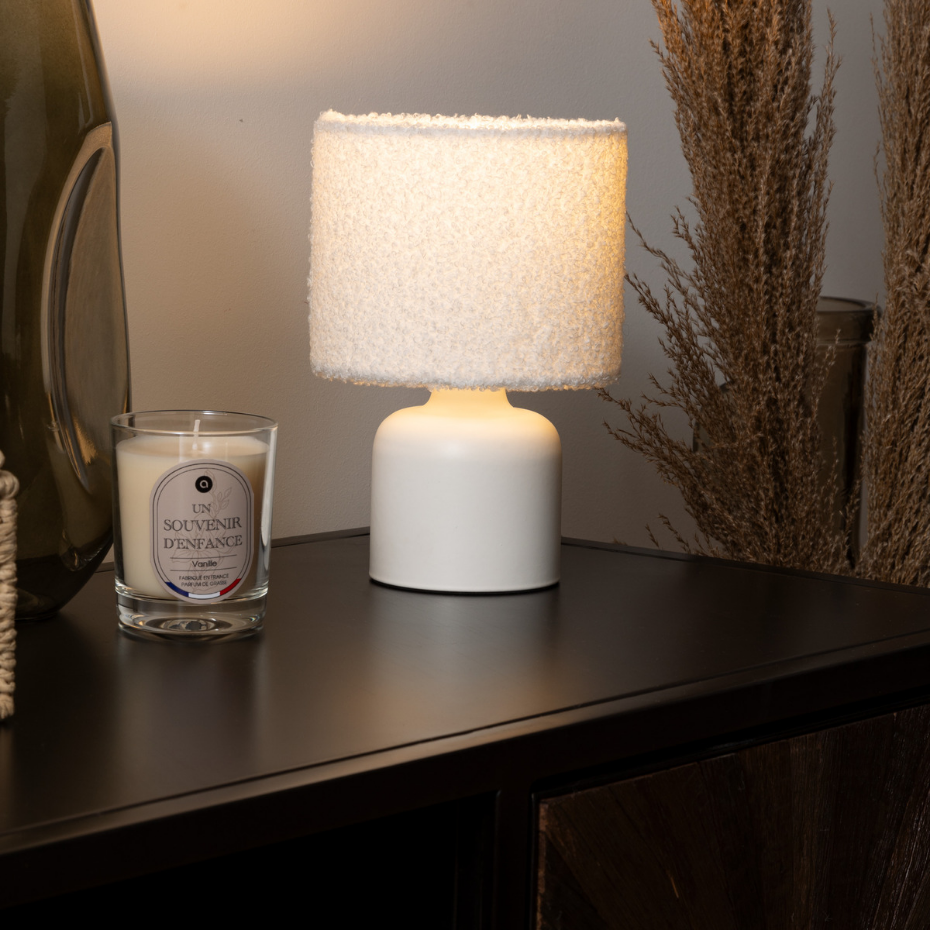 Lampe à poser tissu bouclette BONA
