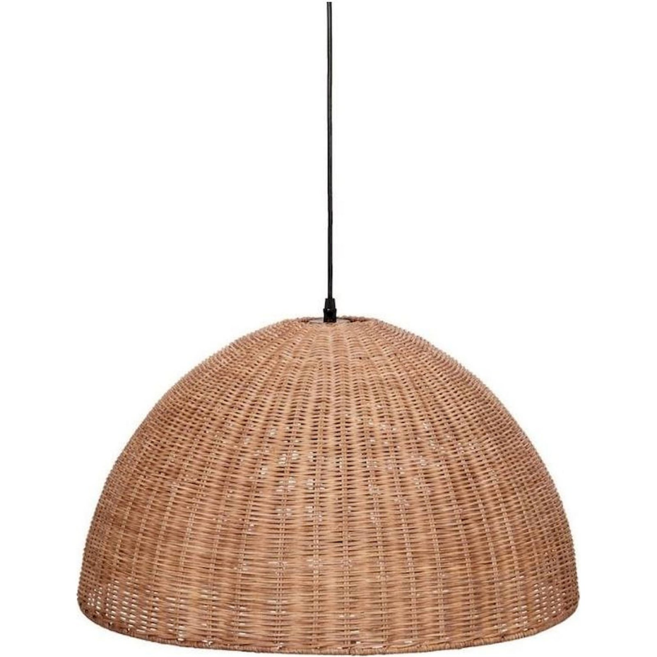 Suspension en rotin rond style rustique