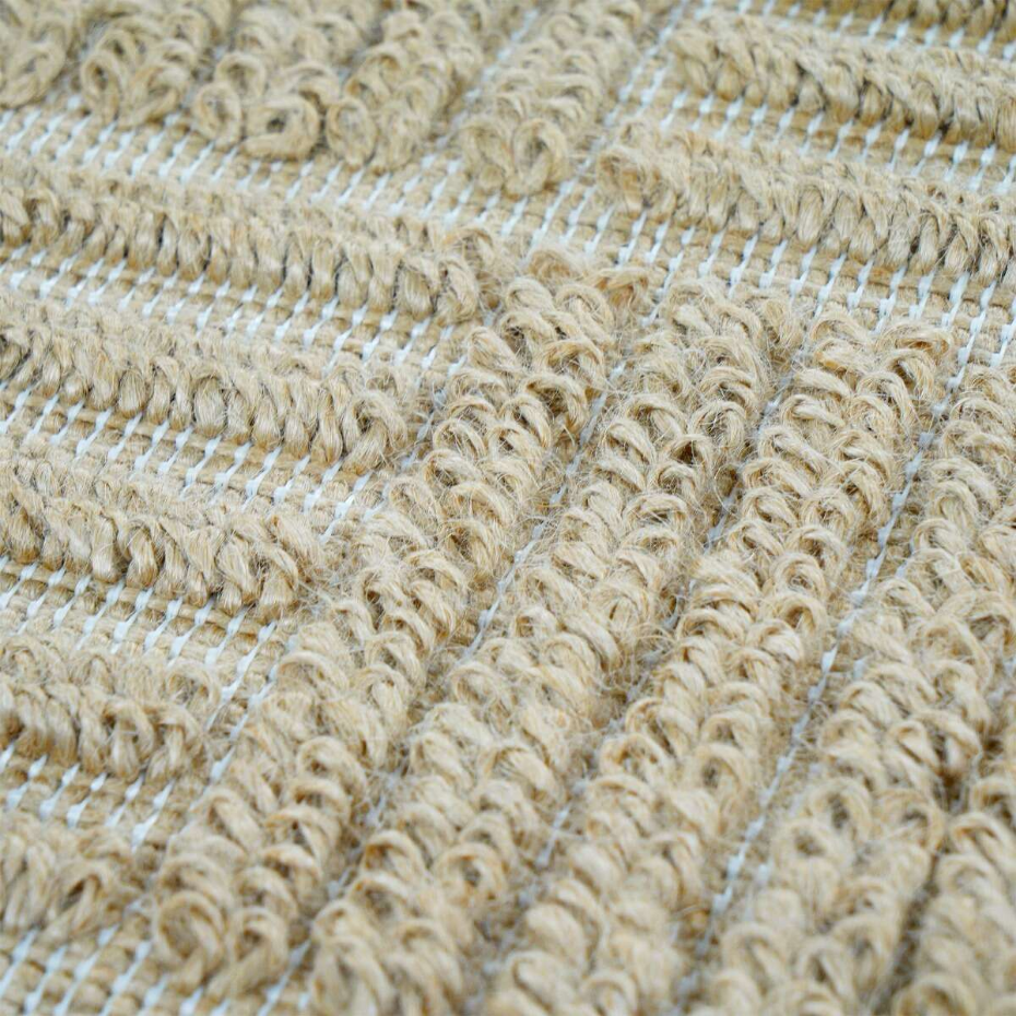 Tapis salon damier en jute  artisanal reliefs  JUTE NATUREL - style bohème
