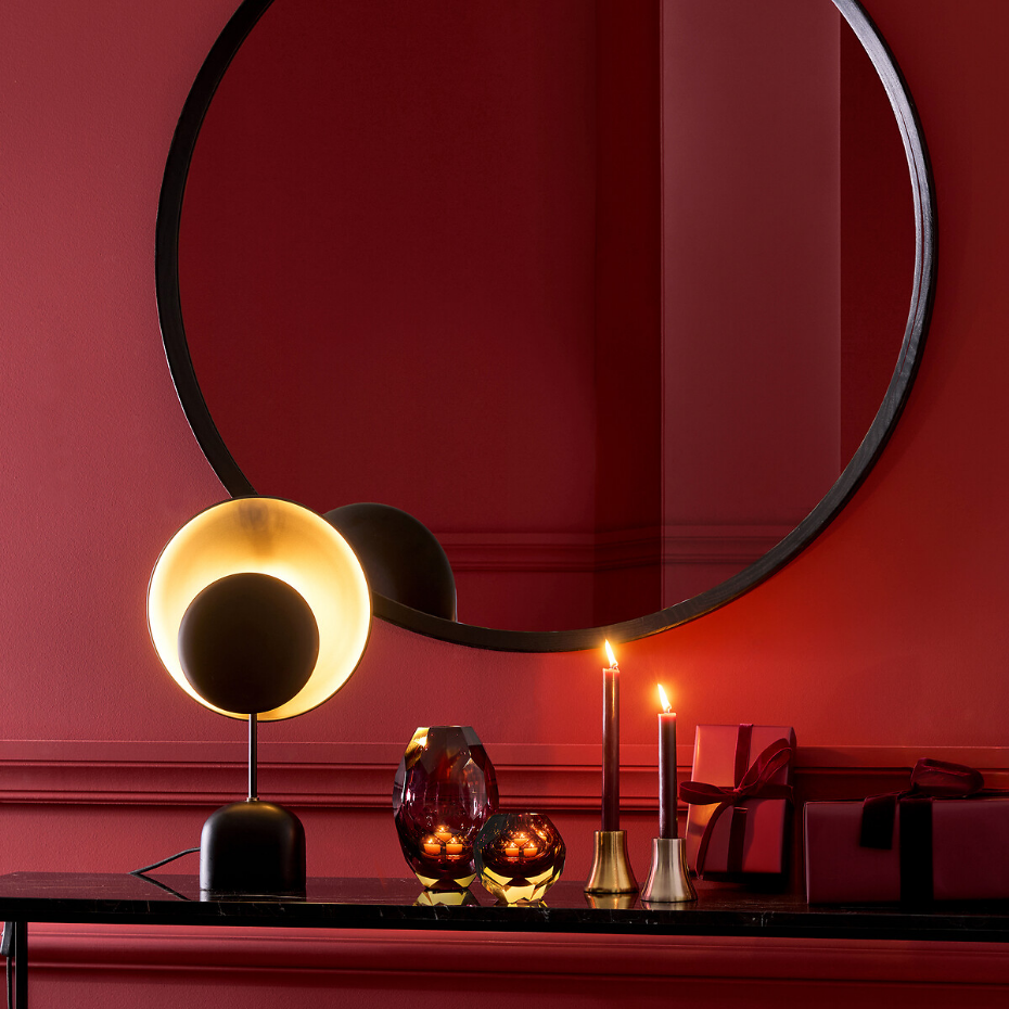 Lampe à poser, métal noir et moka, Naton