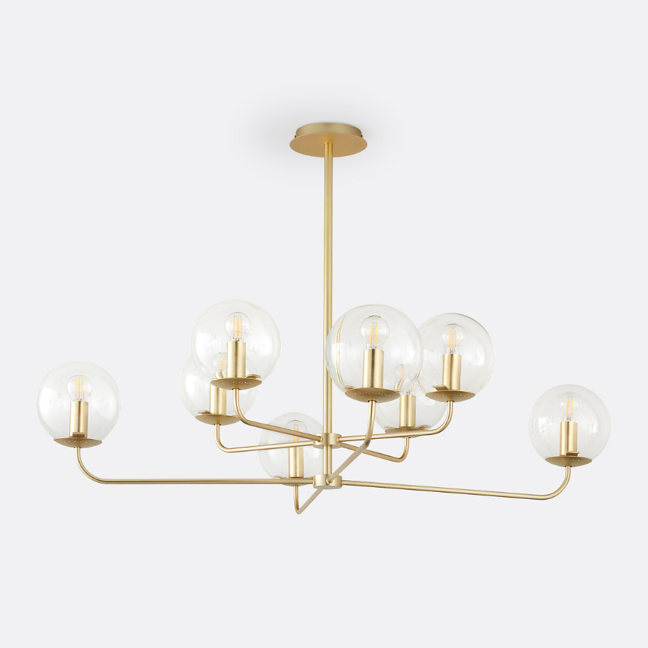 Suspension laiton et verre, Moricio