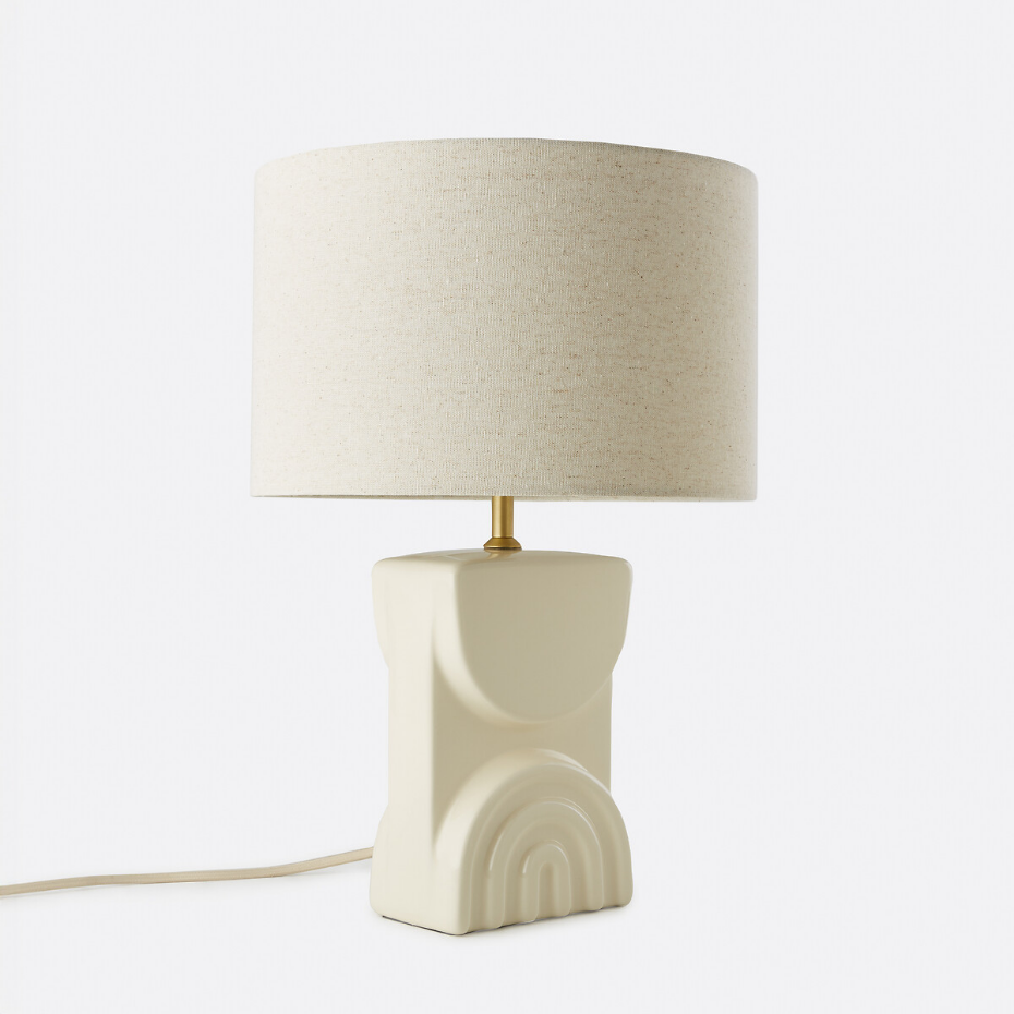 Lampe à poser céramique et lin, Topia