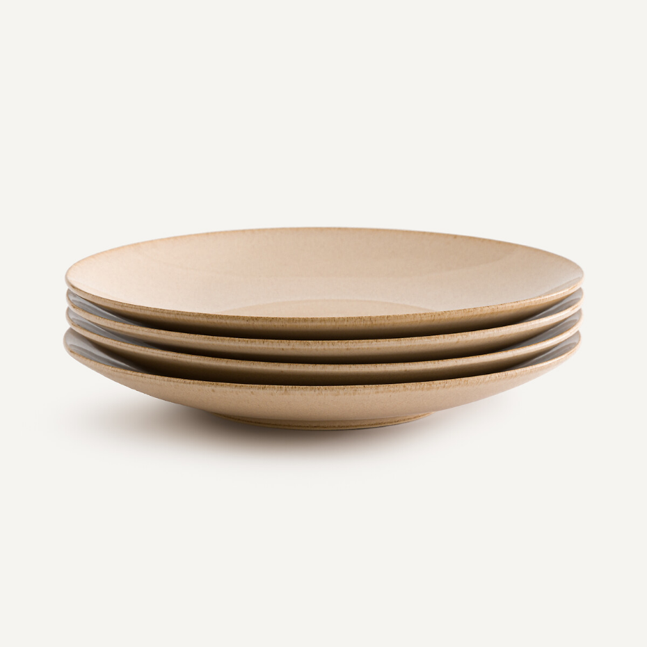 Lot de 4 assiettes plates en grès émaillé, BENN