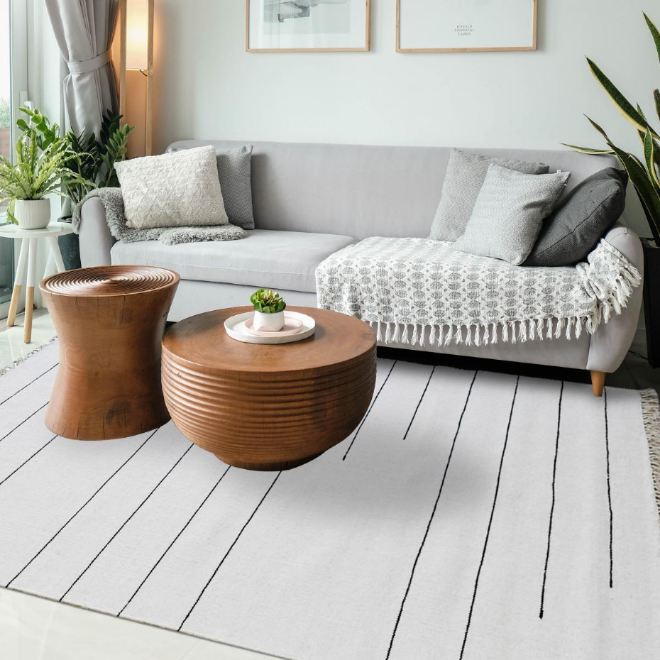 Tapis kilim fait main en laine motif simple PRAHA