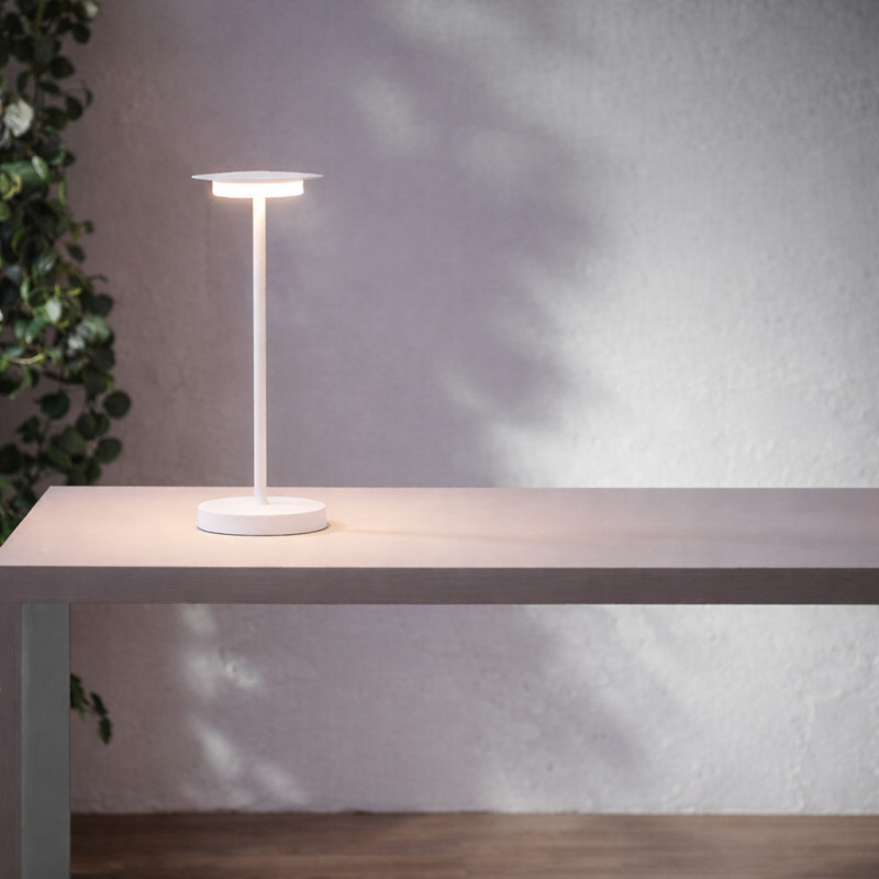 Lampe de table sans fil Sense blanc mat