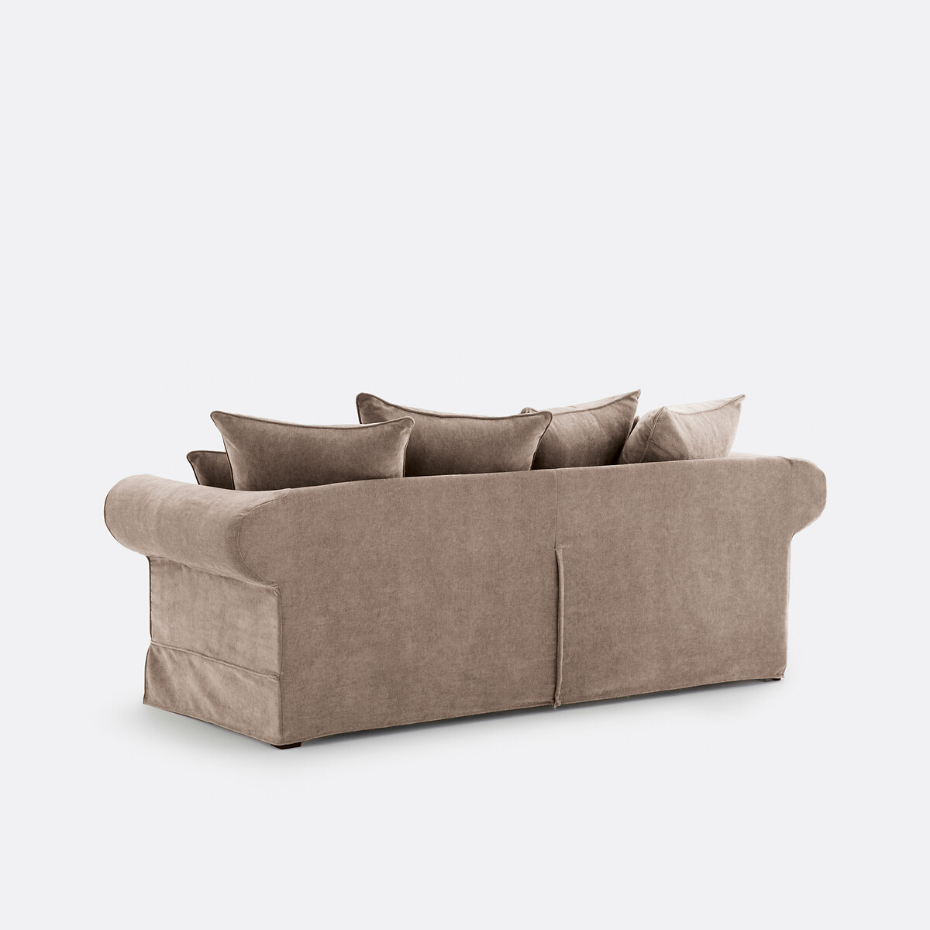 Canapé droit, convertible, 2 ou 3 places, en polyester chiné, ADELIA