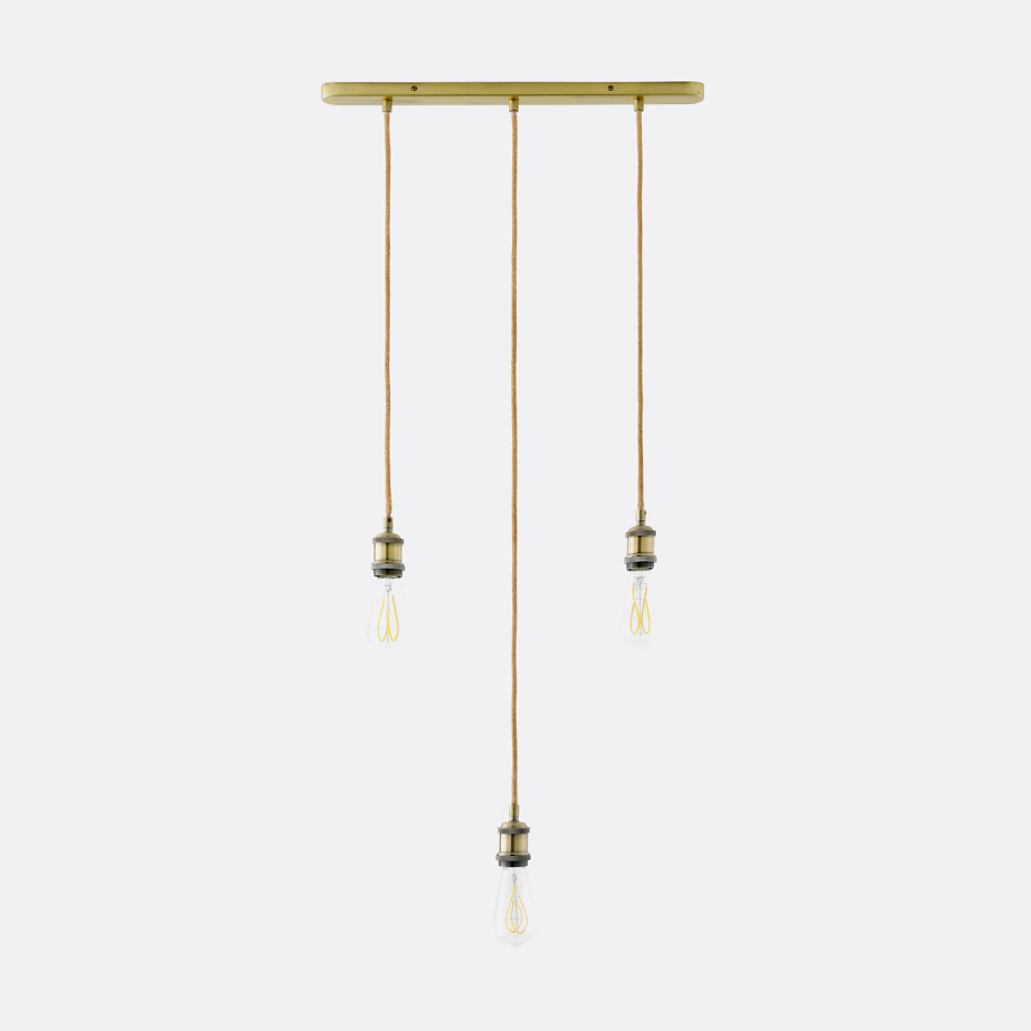 Suspension grappe en laiton et jute, Palatina