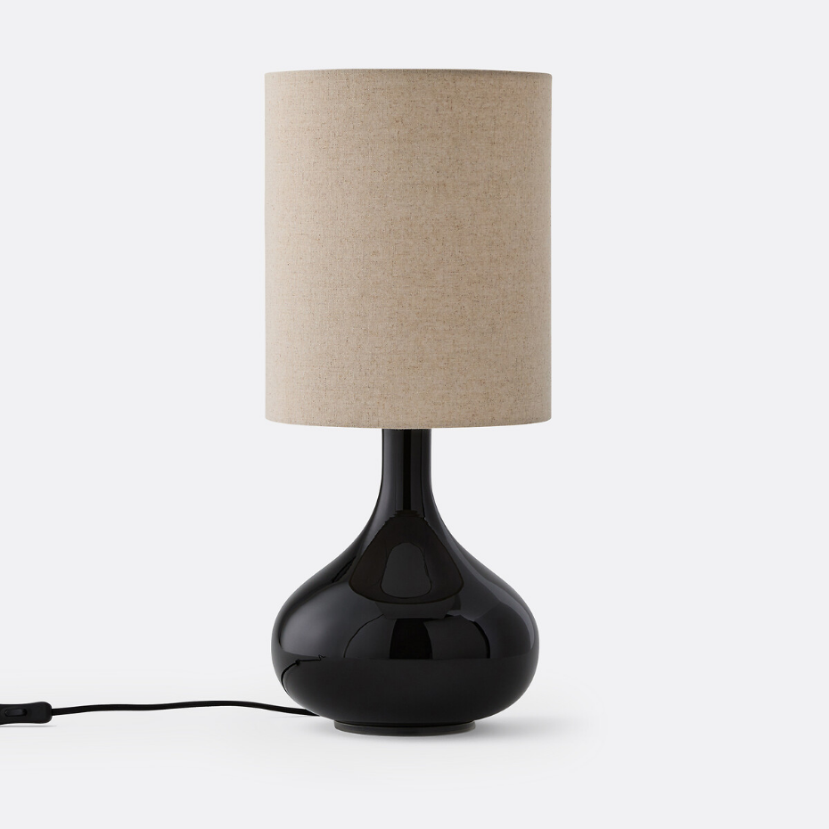 Lampe à poser verre et lin, Juna