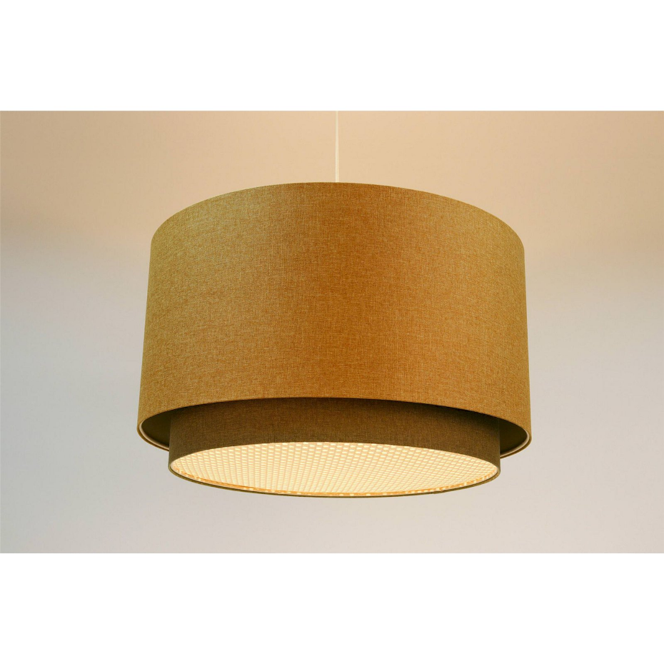 Suspension ronde en tissu et rotin Boho Elegant