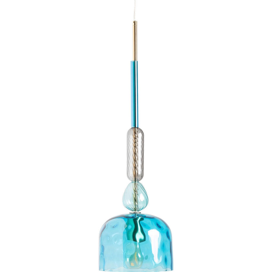 Suspension en verre et acier art déco