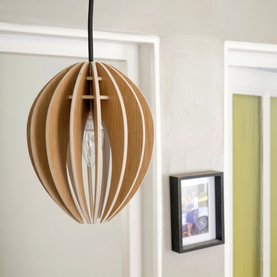 Lampe suspension chêne - FEVE