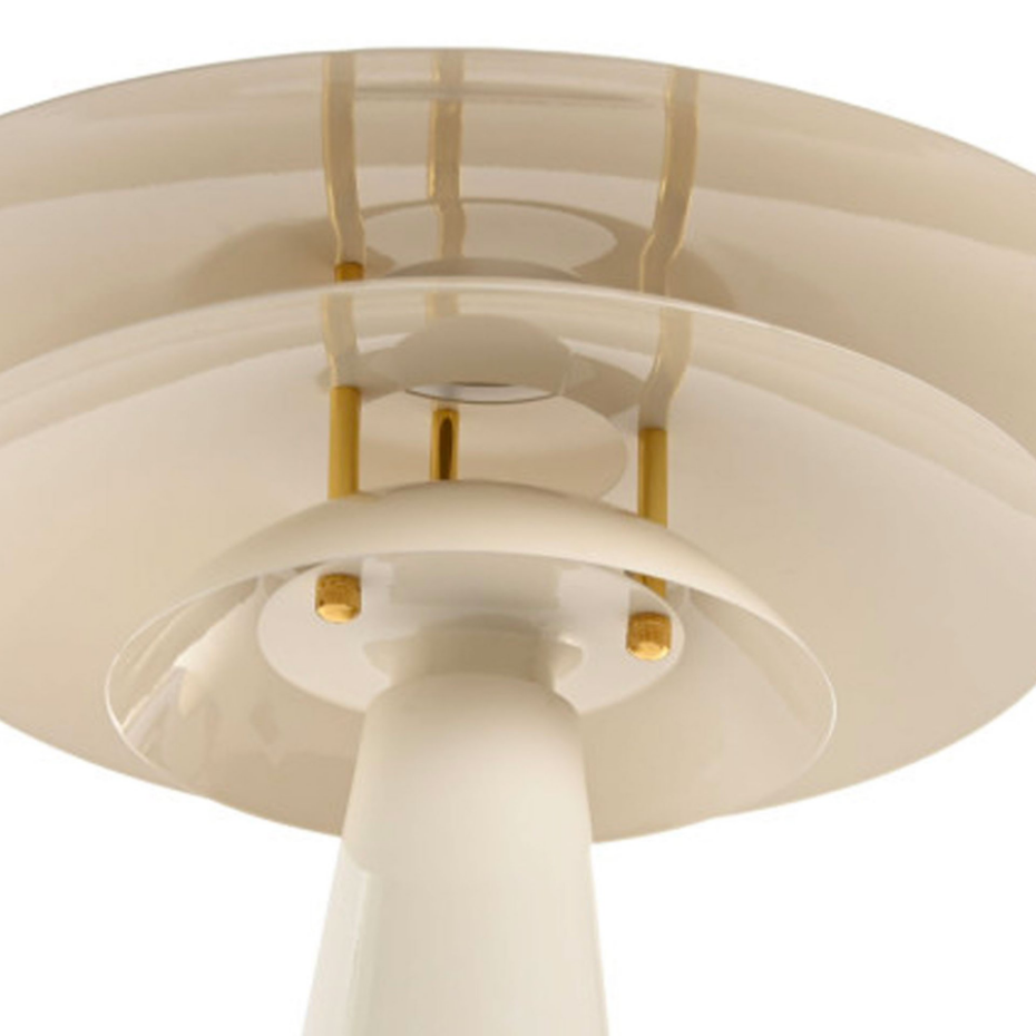 Lampe à poser rétro métal blanc et doré 38x38x50cm