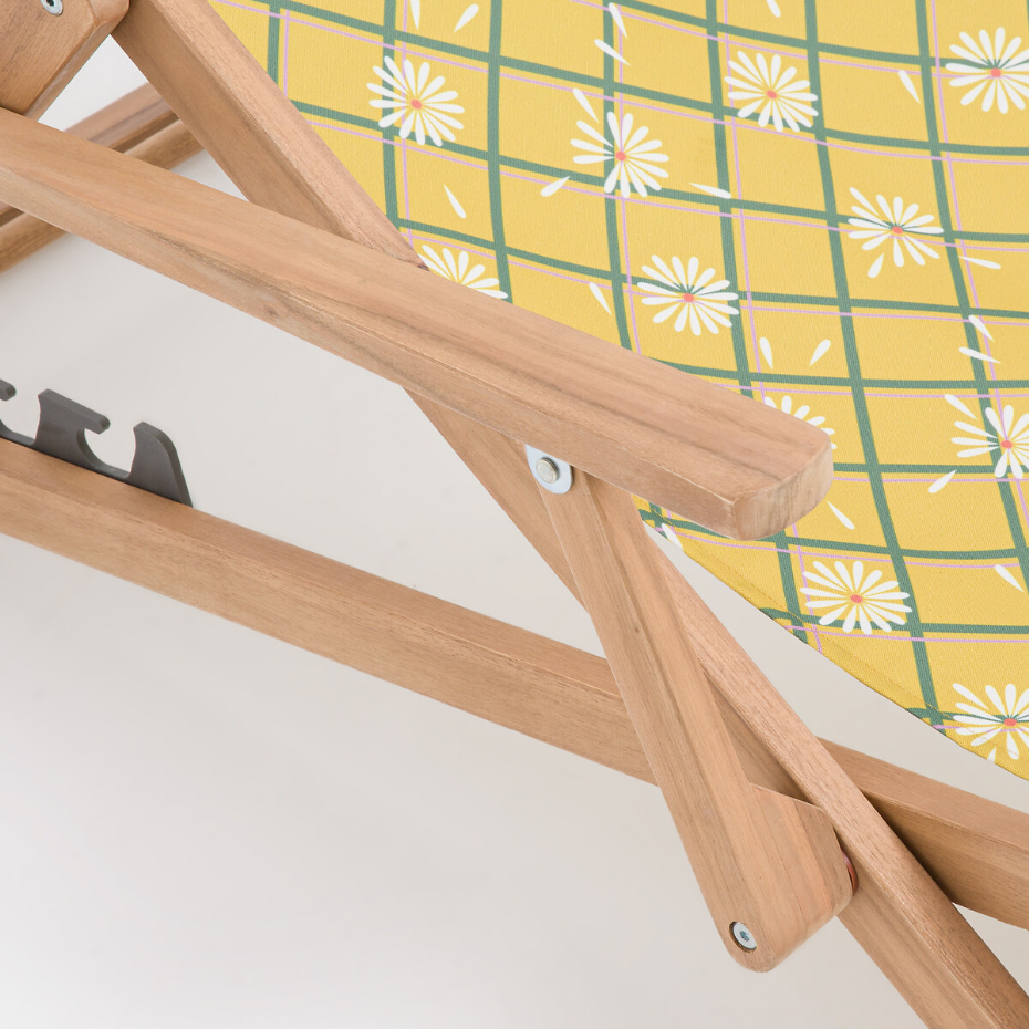 Chaise longue en acacia huilé Marguerite