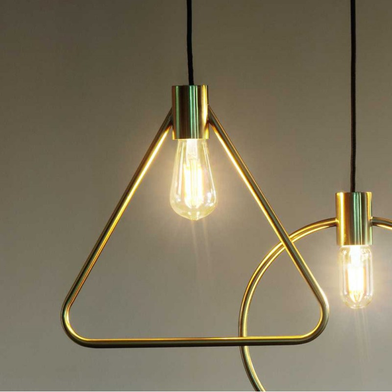 Suspension Filaire Abc Laiton Satiné Triangle