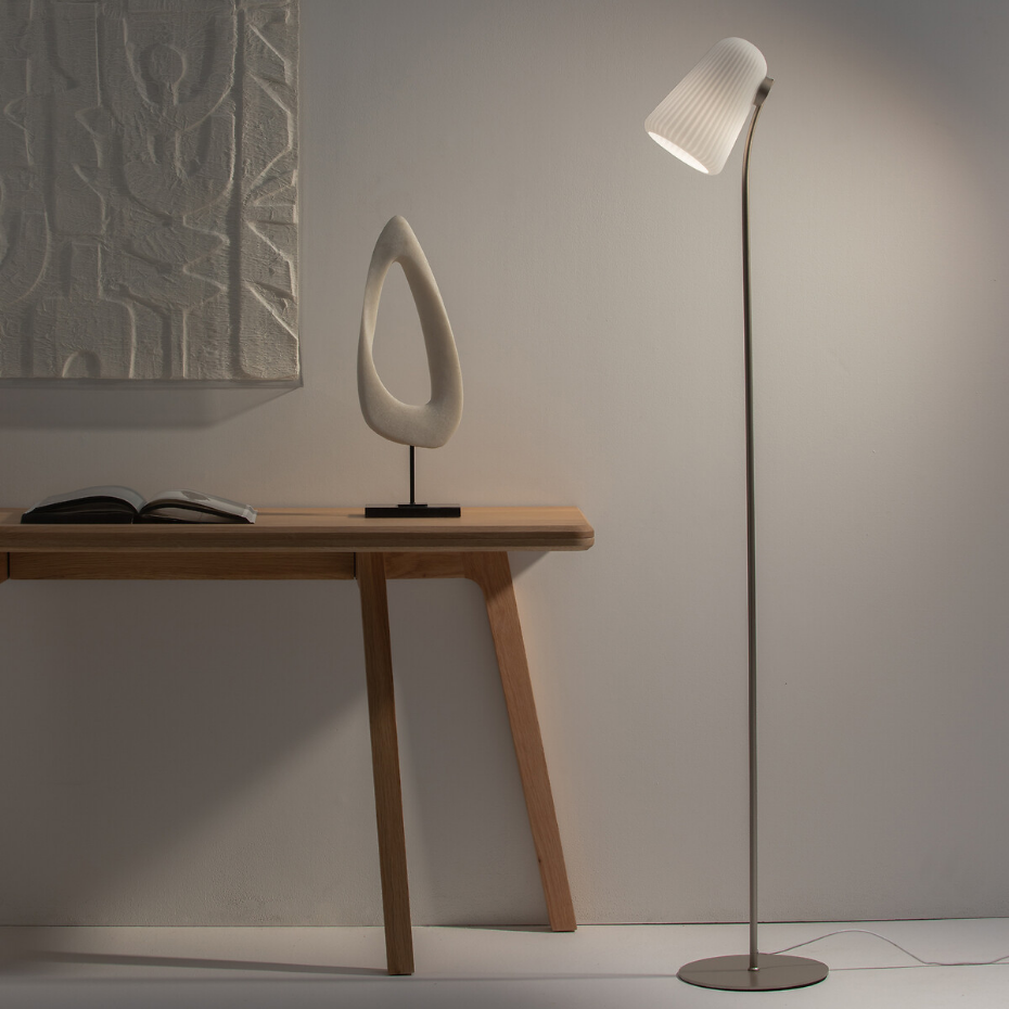 Lampadaire métal fer et verre, Fosca