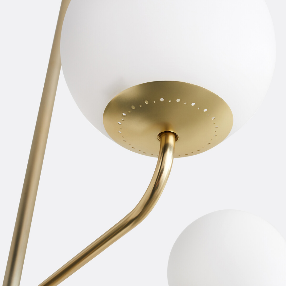 Suspension laiton et verre opaline, Moricio
