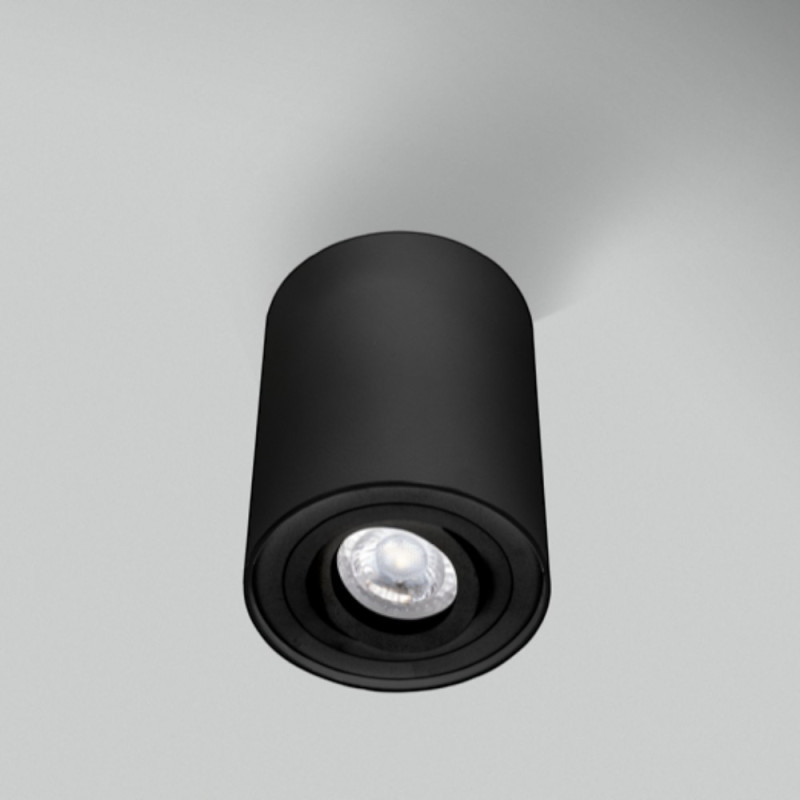 Spot Cylindrique Noir Orientable Essence