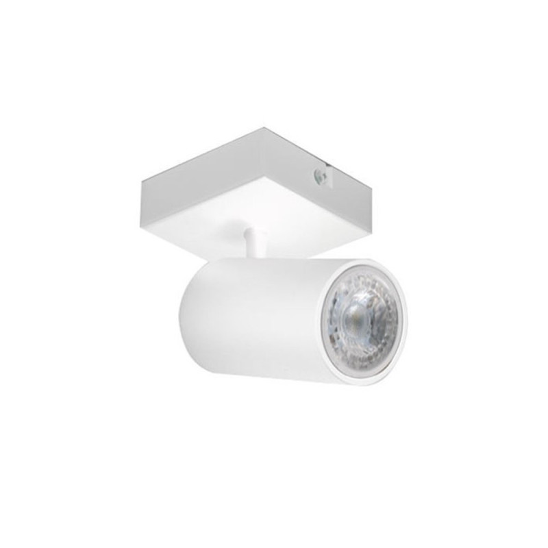 Spot orientable Base Carré Métal Blanc Gu10