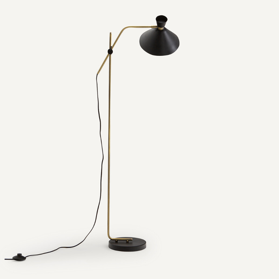 Lampadaire laiton vieilli Zoticus