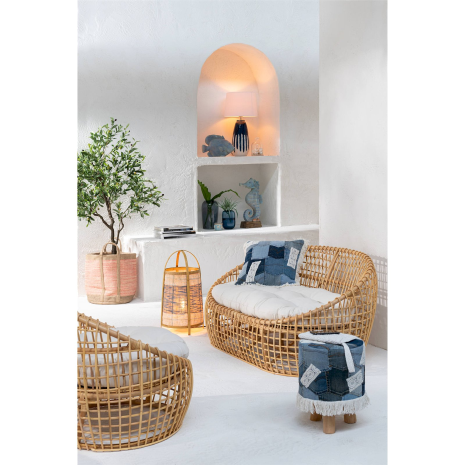 Lampe d'ambiance ronde en bambou