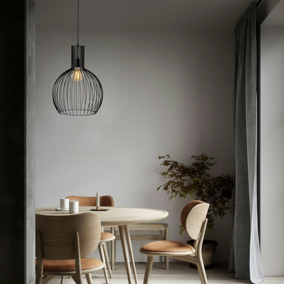 Suspension noire filaire – design globe moderne ERZIN