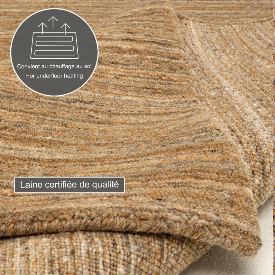 Tapis de salon UNI en laine tissé à la main - Pure