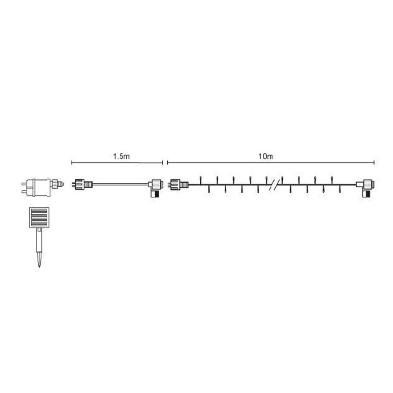 Guirlande led secteur et solaire 10m blanc chaud animé