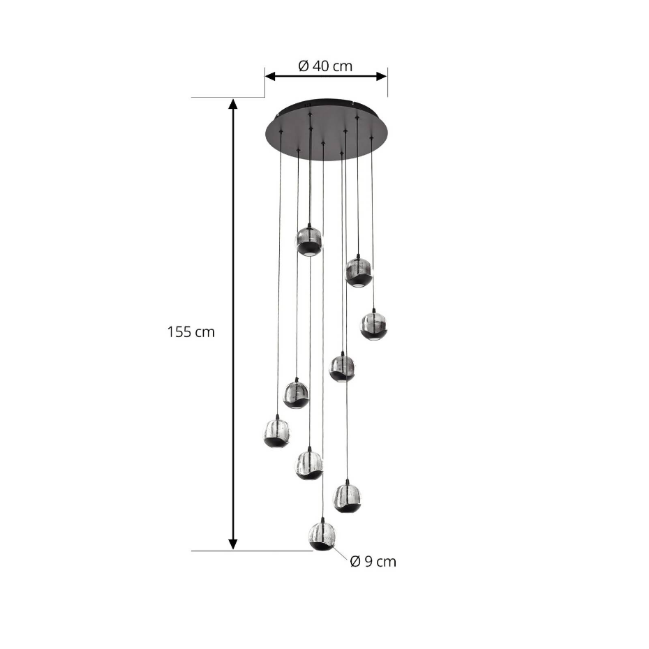 Suspension en verre moderneLED, Hayley
