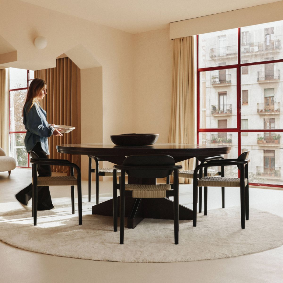 Tapis rond en laine Silhouettes