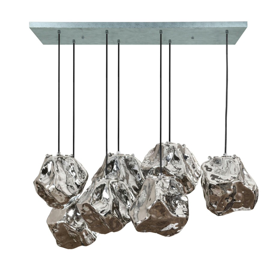 Suspension 7 lampes style moderne en verre NIAGARA