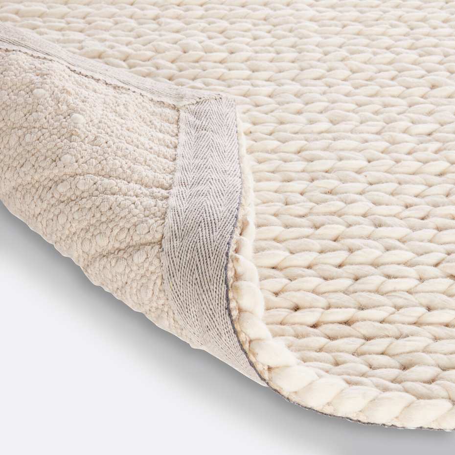 Tapis laine effet tricot forme carrée, Diano