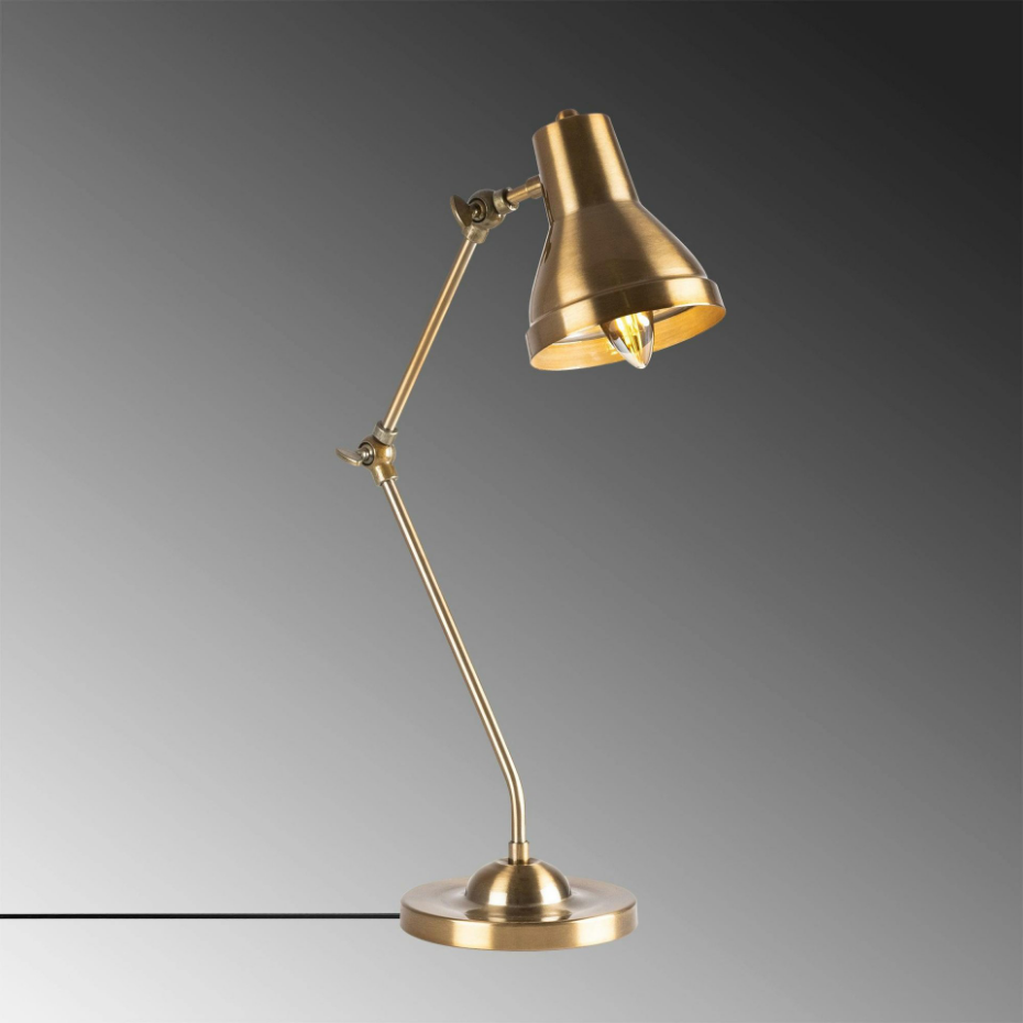 Lampe de bureau articulée vintage, finition dorée SILE