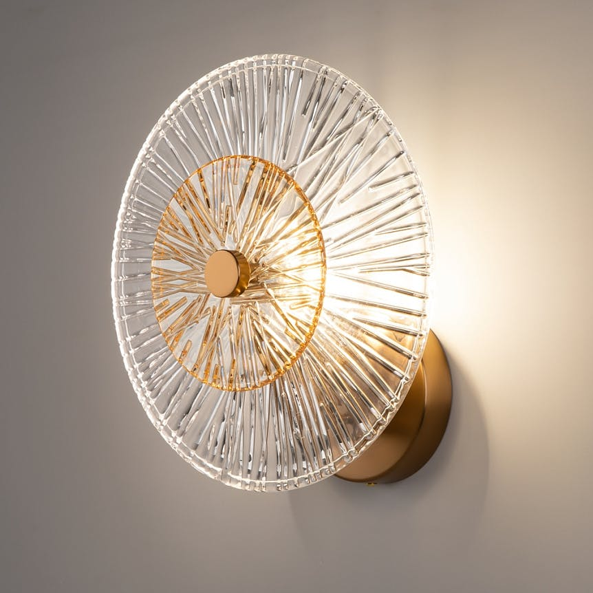 Applique rétro en verre - forme soleil stylisé YUMA
