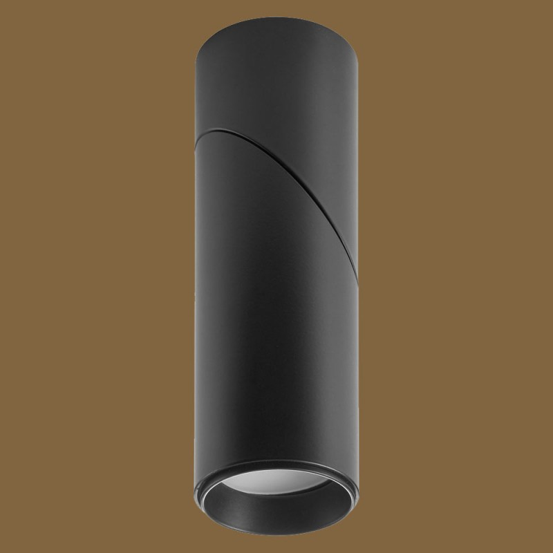Spot Cylindrique Artiste Métal Noir Mat Orientable