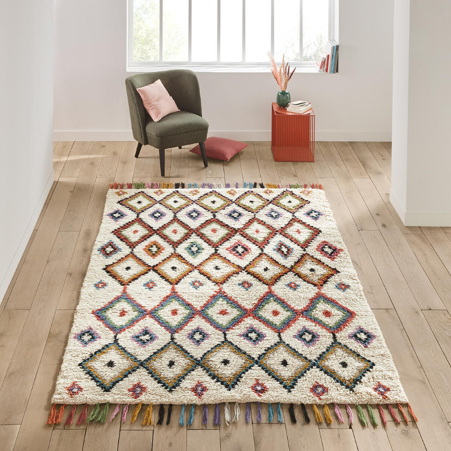 Tapis style berbère en 100% laine, Ourika