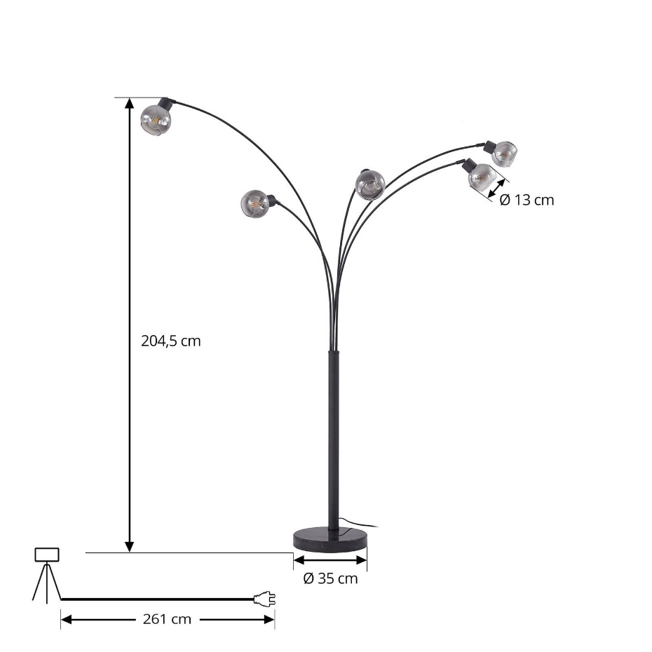 Lampadaire en métal moderne, Braccio