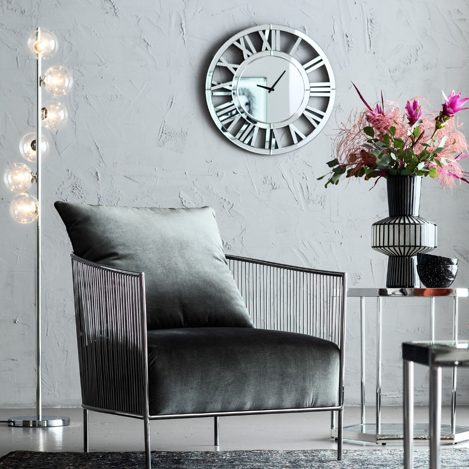 Lampadaire en verre et acier, SCALA BALLS