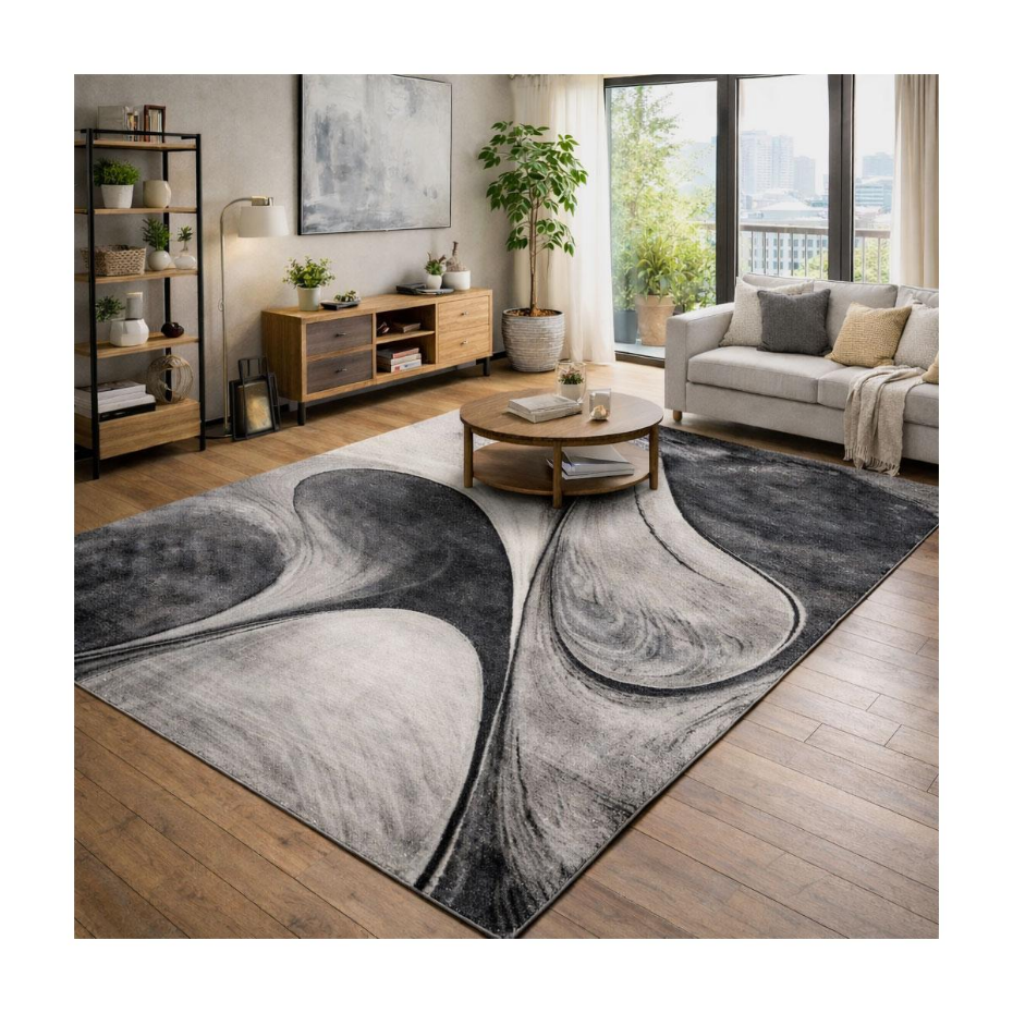 Tapis salon et chambre tissé motif géométrique LYN8 MADILA