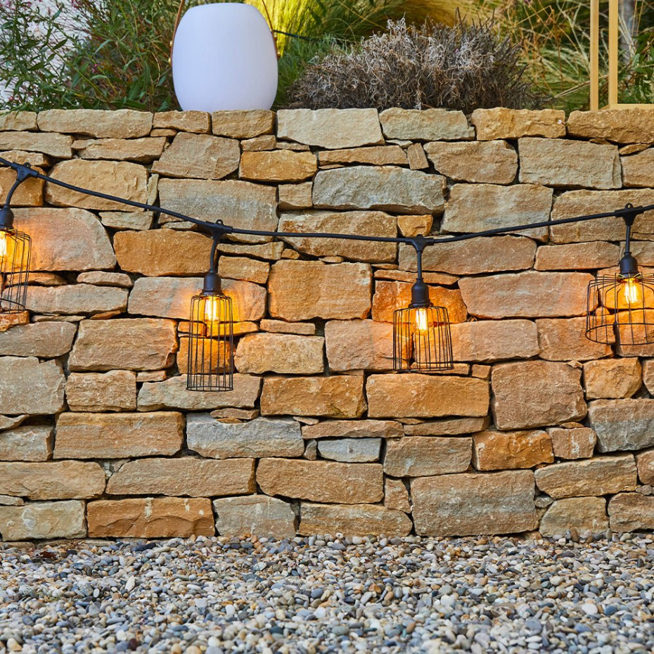 Guirlande cage métal NEMA 10 ampoules E27 6M