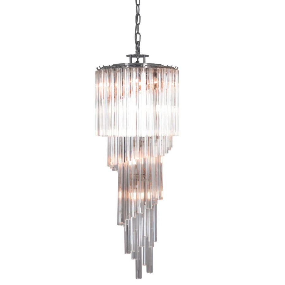 Lustre tornade en verre L 35cm x H 101 cm