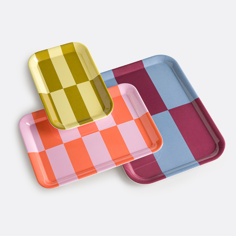 Plateau bicolore motif graphique, taille M, TABAKA
