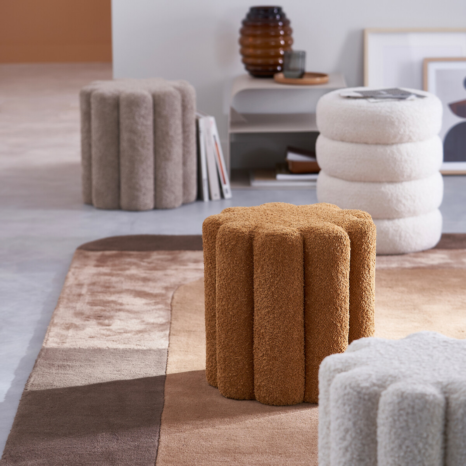 Pouf bouclette chenillée, Justyna