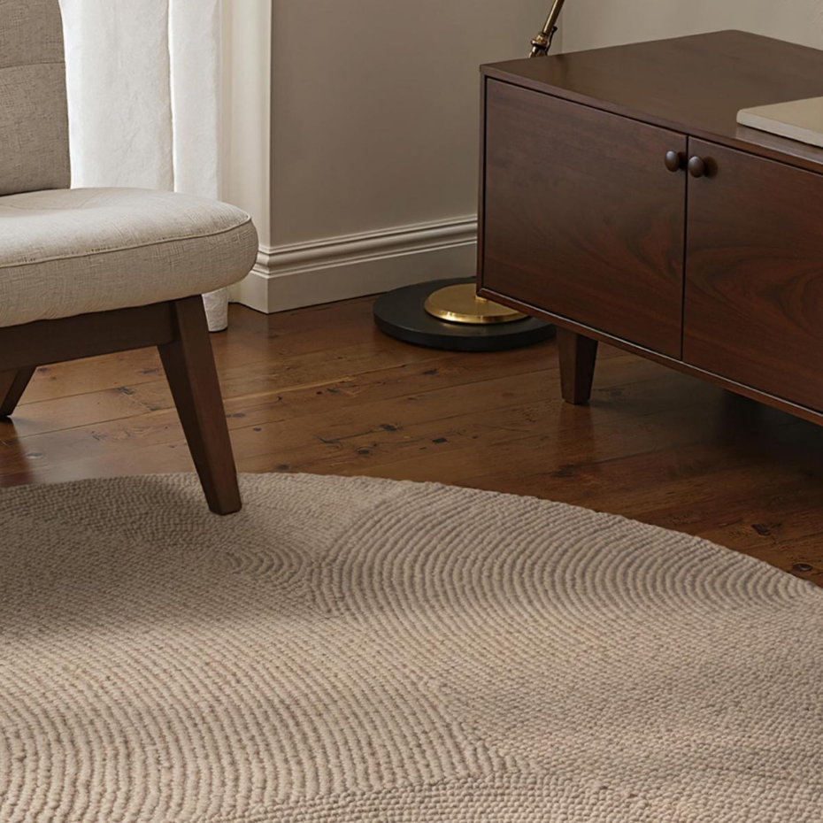 Tapis rond ELENI Faux uni