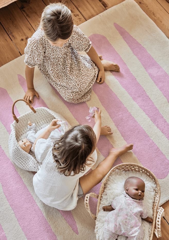 Tapis enfant rectangulaire épais, Coton bio GOTS, MIKADO