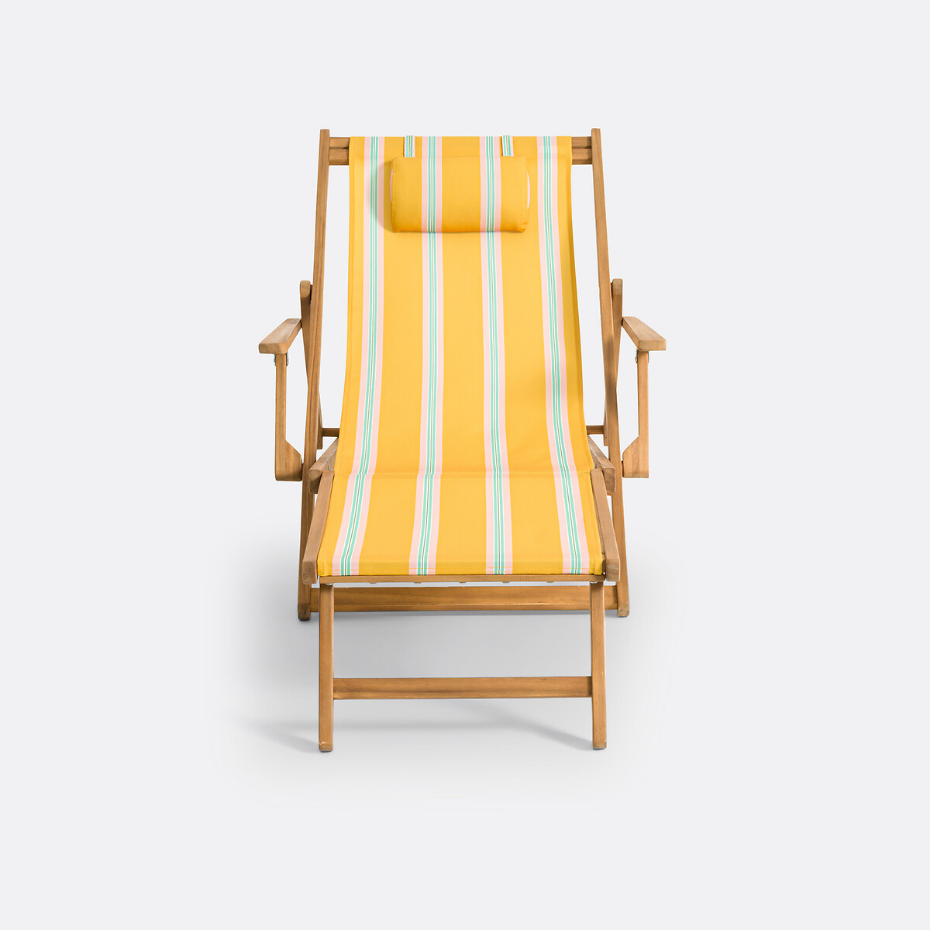 Chaise longue acacia et toile, Veniza