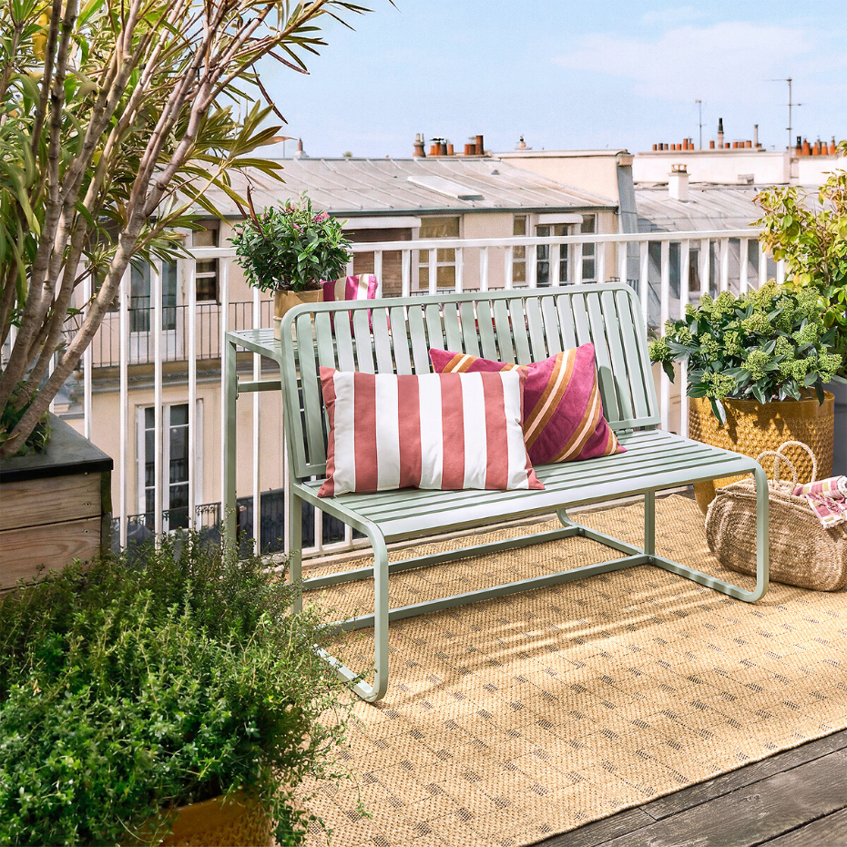Banc-table de jardin en métal acier, TALIA