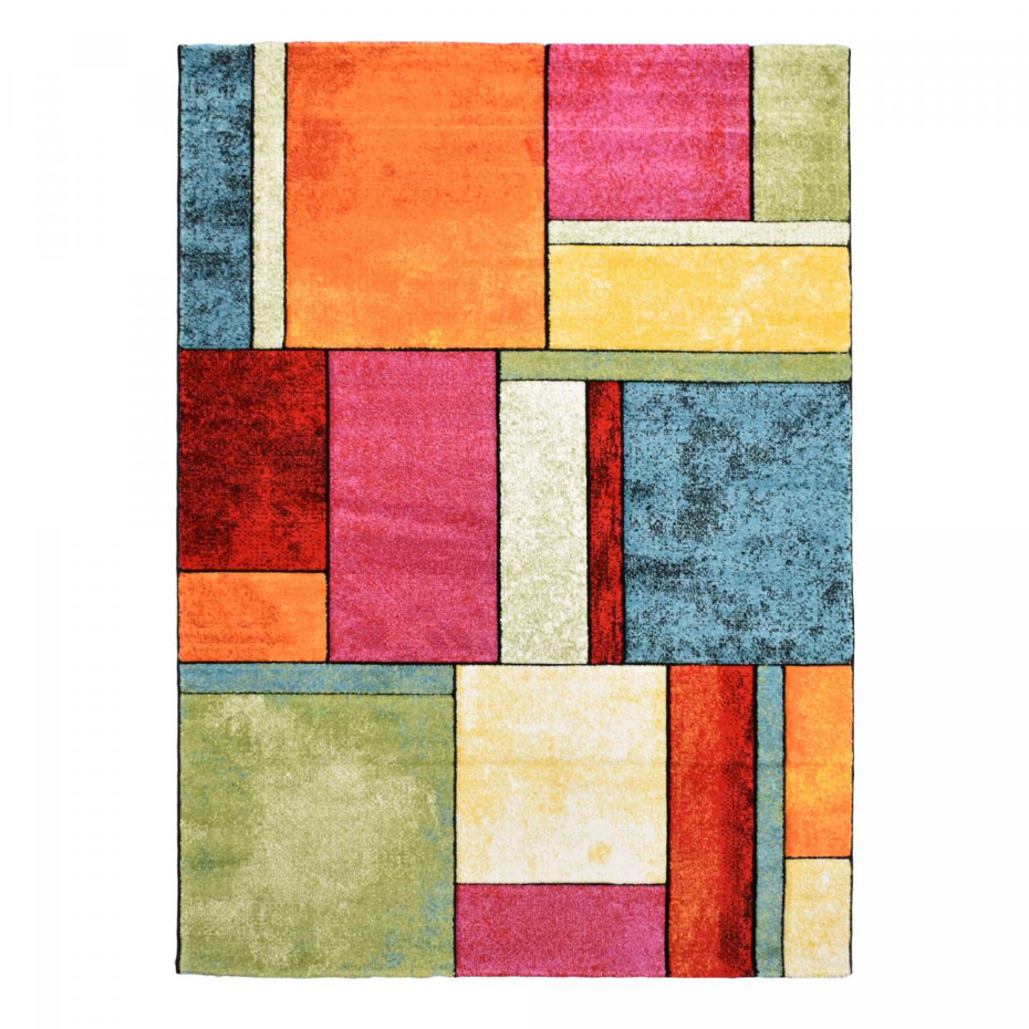 Tapis salon et chambre tissé motif géométrique LYN8 GEOME