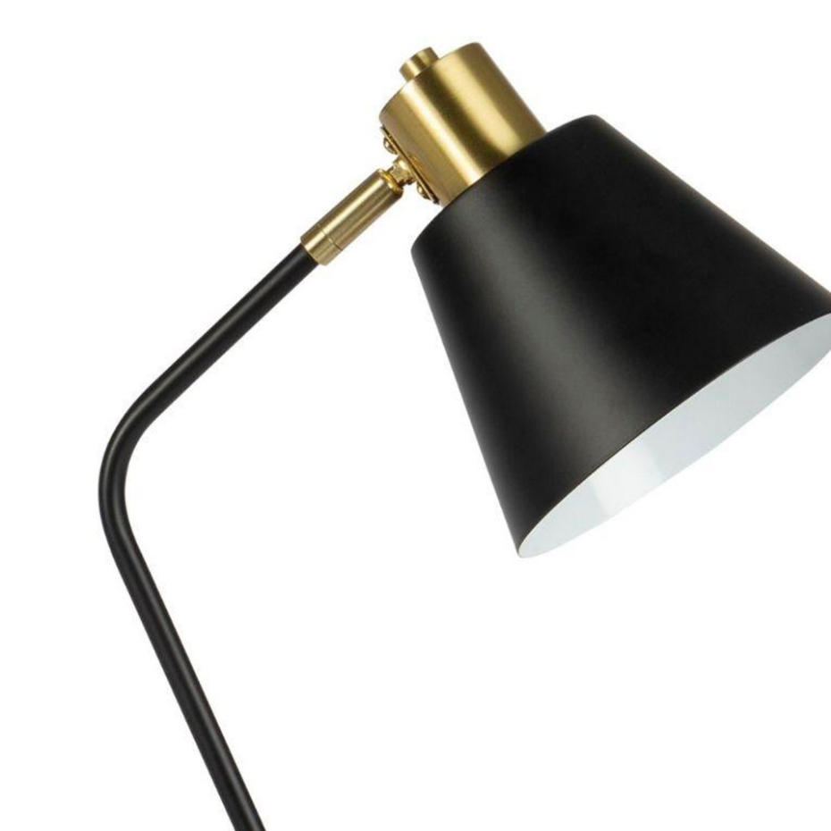 Lampe de bureau métal noir et doré 31x16x45cm