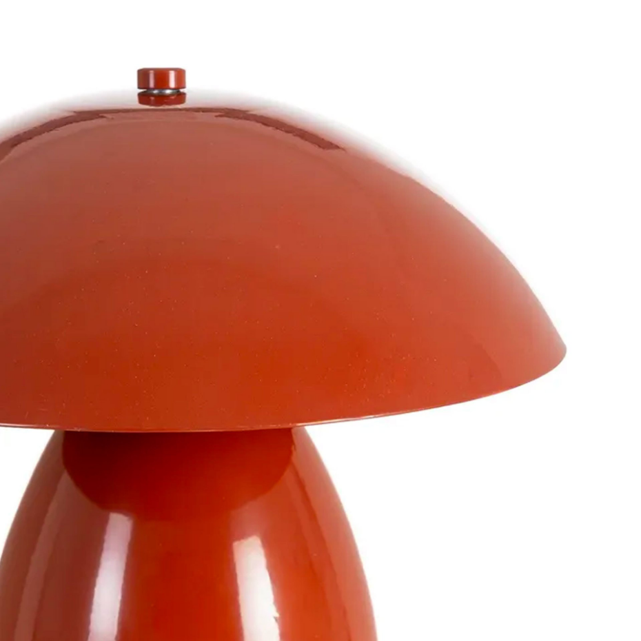 Lampe à poser champignon métal terracotta 24x24x25.5cm