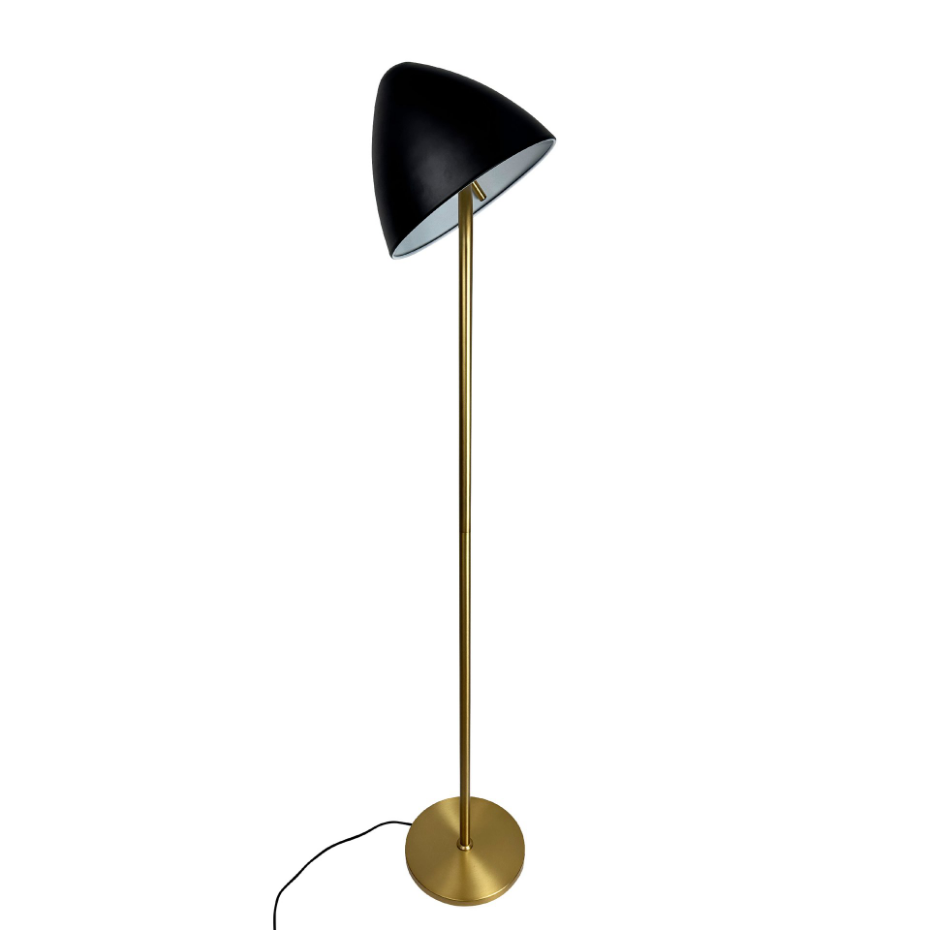 Lampadaire en Métal, noir et laiton OULU